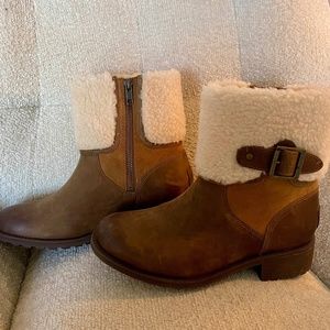Ugg Leather and Suede Sheepskin Lined Boots